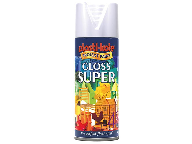 Plastikote Super Gloss Spray White 400Ml