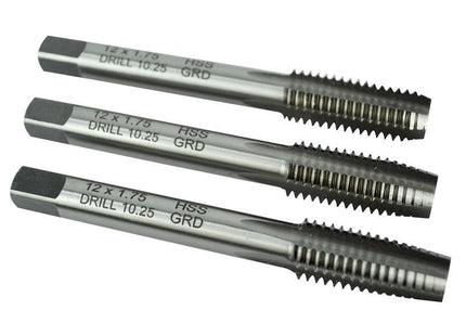 Faithfull Hss Straight Flute Tap Set M12 X 1.75, 3 Piece