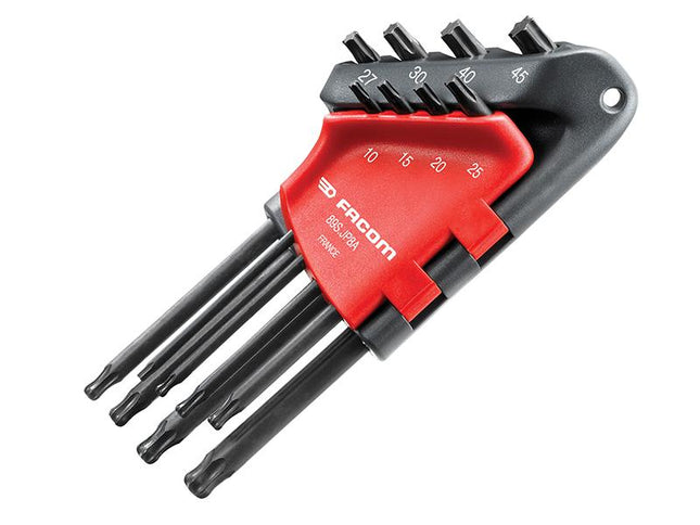 Facom Long Metric Head Torx Hex Key Set Of 8 (Tx10-Tx45)