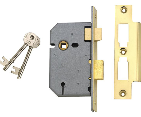 Union 2277 3 Lever Mortice Sashlock Satin Chrome 65Mm 2.5In Visi
