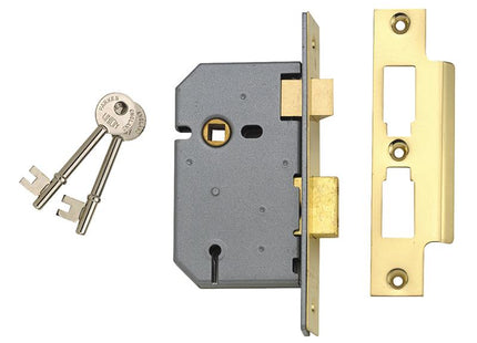 Union 2277 3 Lever Mortice Sashlock Polished Brass 77.5Mm 3In Box