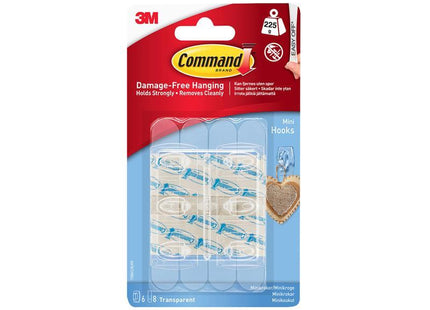 Command Clear Mini Hooks with Clear Strips (Pack 6)