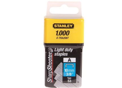 Stanley Tools Tra2 Light-Duty Staple 10Mm Tra206T Pack 1000