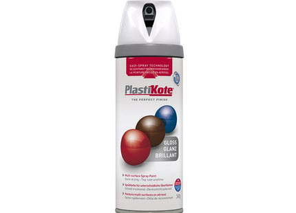 Plastikote Twist & Spray Gloss White 400Ml