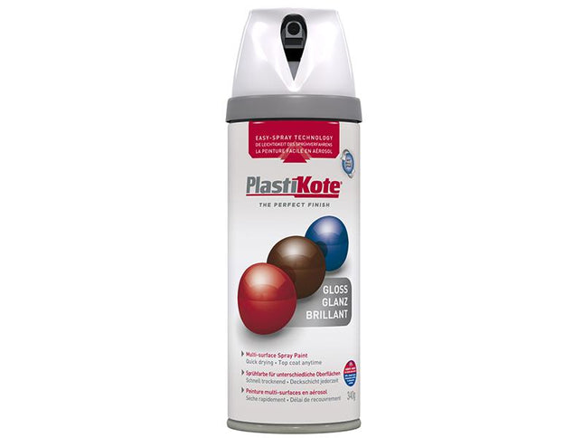 Plastikote Twist & Spray Gloss White 400Ml