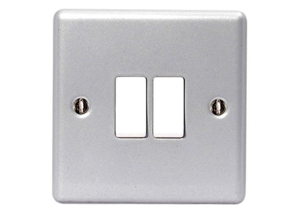 Masterplug Metal Clad 2-Way 2-Gang Light Switch