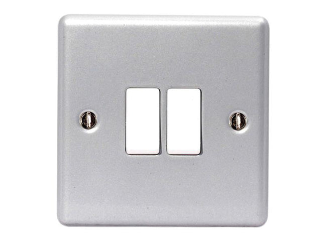 Masterplug Metal Clad 2-Way 2-Gang Light Switch