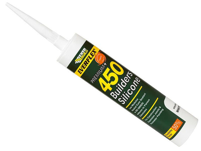 Everbuild 450 Builders Silicone Sealant White 310Ml