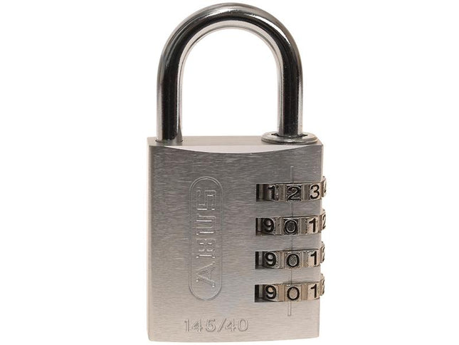 ABUS Mechanical 145/40 40Mm Aluminium Combination Padlock Silver 49543