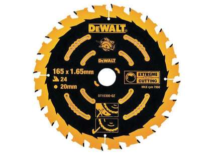 DEWALT Extreme Framing Circular Saw Blade 165 X 20Mm X 24T